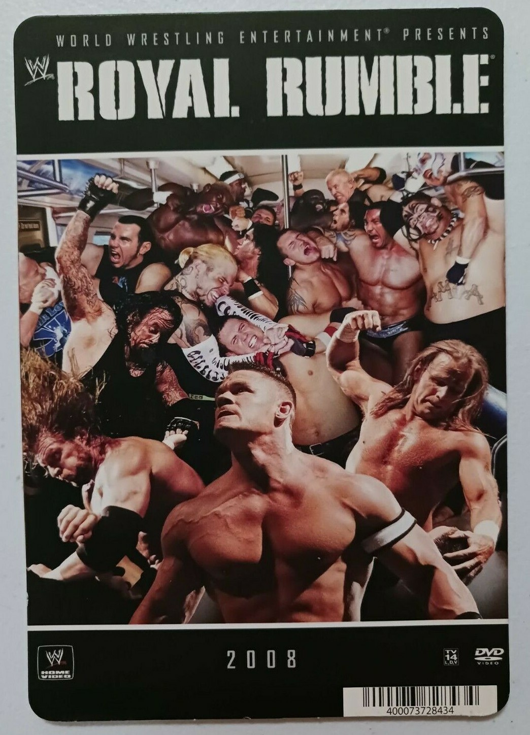 WWE ROYAL RUMBLE 2008 – BLOCKBUSTER VIDEO BACKER CARD 5″X8″- NO MOVIE
