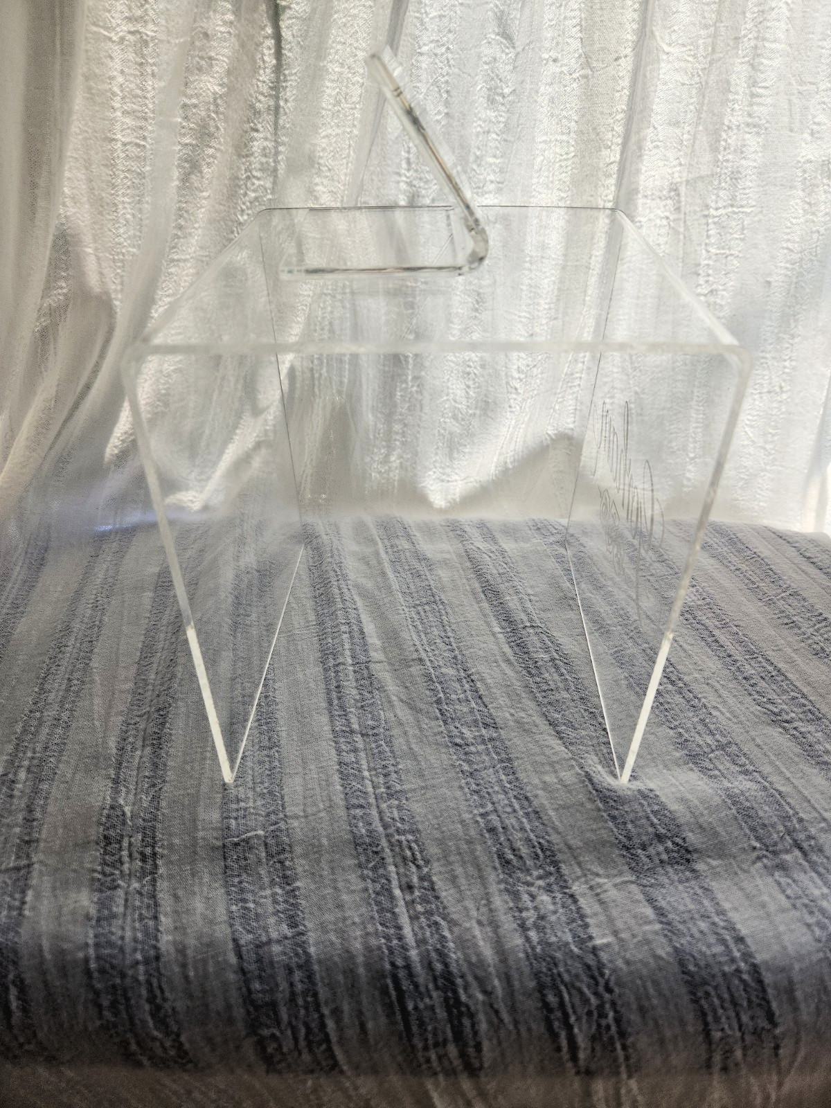 GORHAM clear acrylic advertising store display X 2