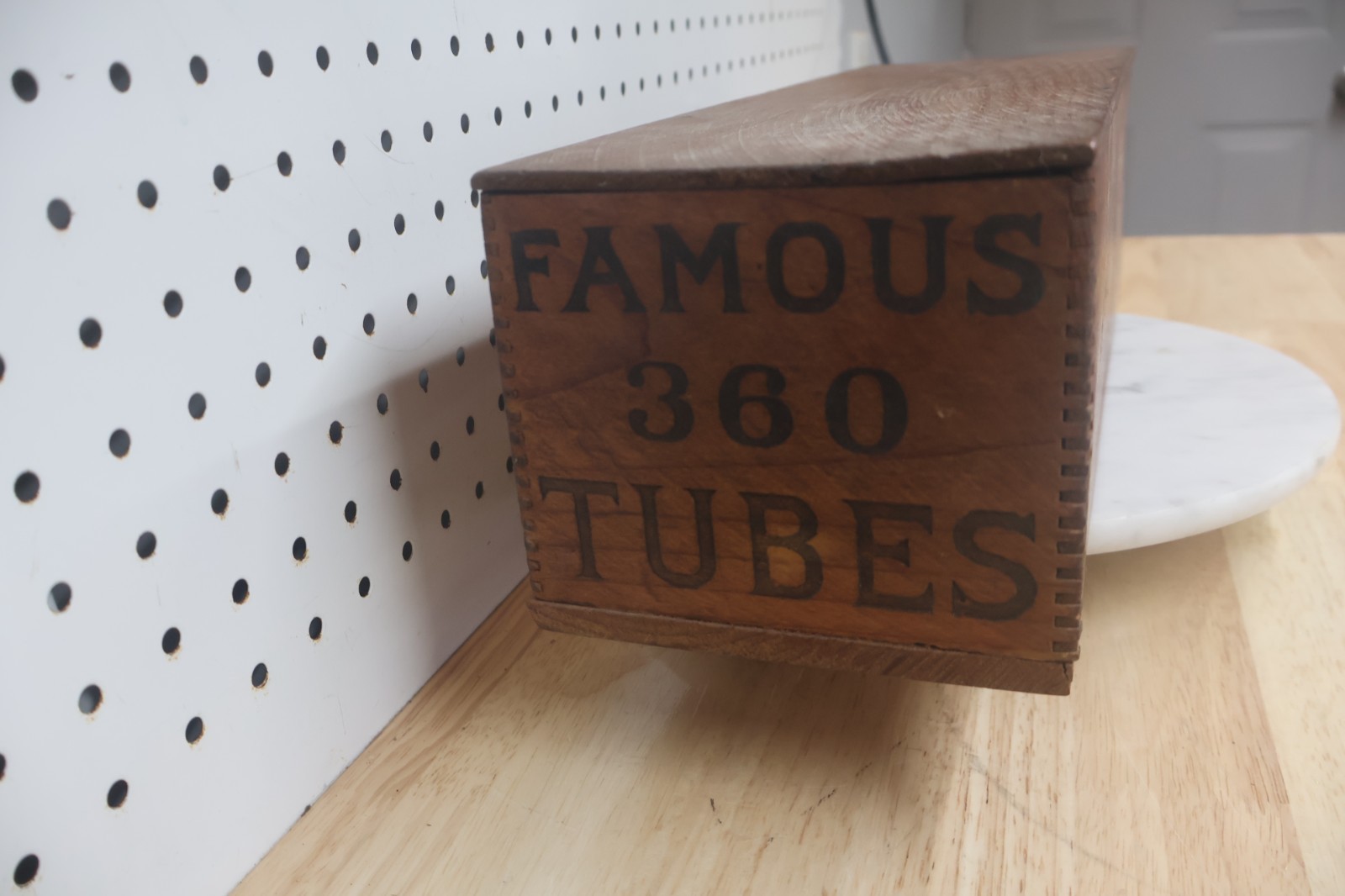 Antique Original John Mueller Licorice 17″ Long Wooden Advertising Candy Crate