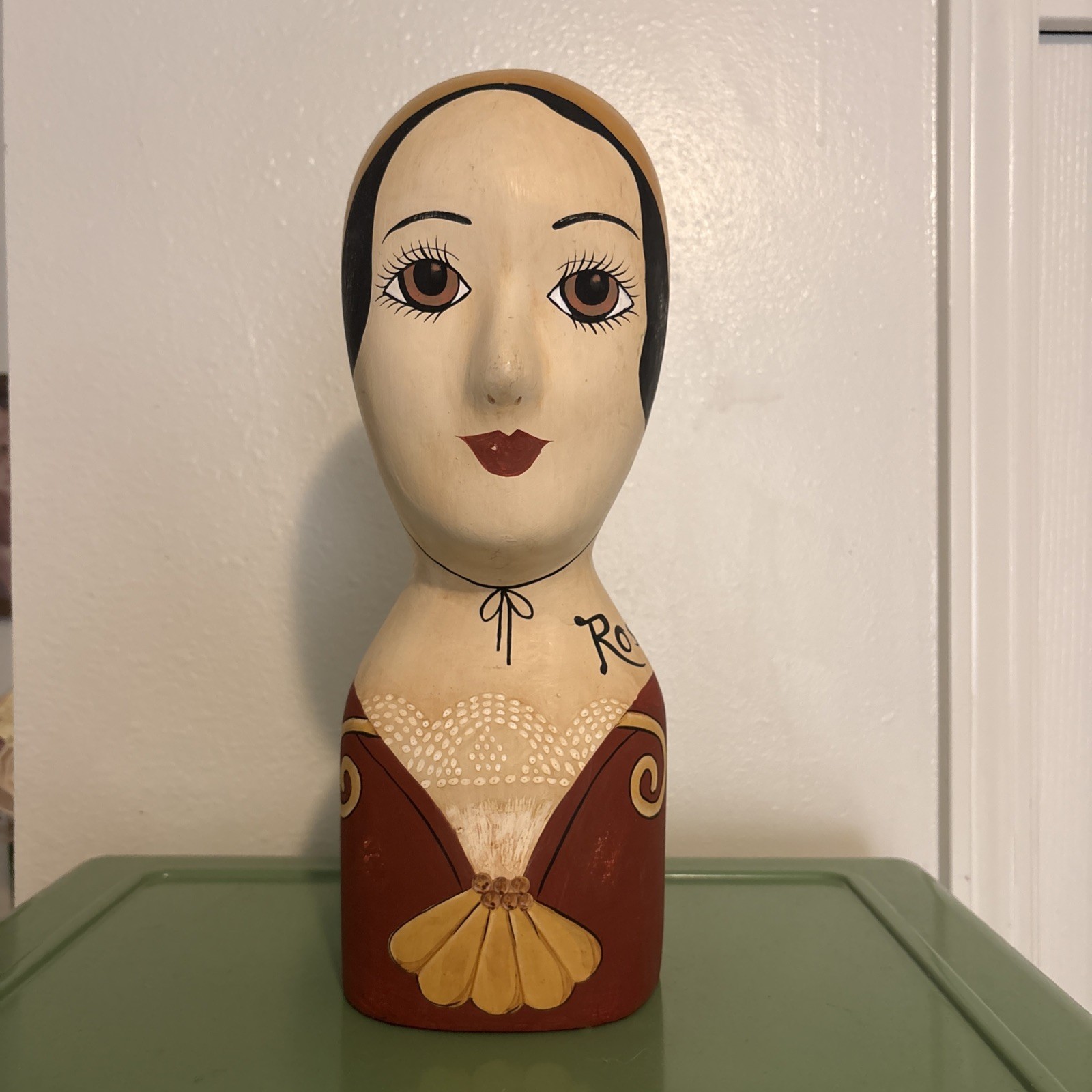 Vintage Millinery Plaster Head Rosa Hat/wig Display