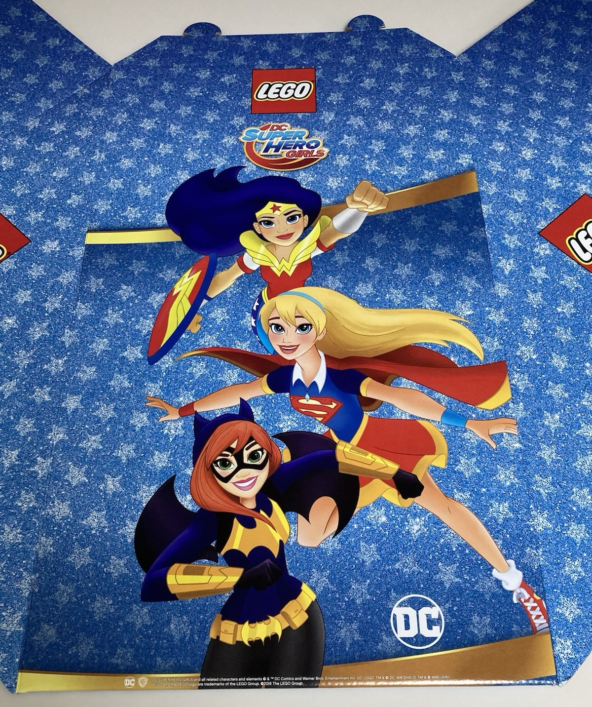 Lego DC Super Hero Girls Store Display Sign Cardboard Wedge Endcap 2016 LEGO