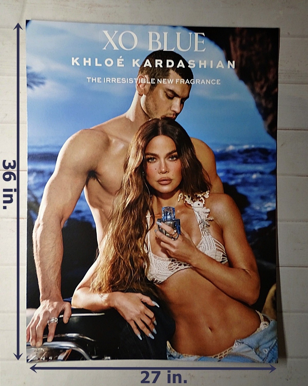 Khloe Kardashian XO BLUE Fragrance Perfume Ulta Promo Store Display Poster 36×27