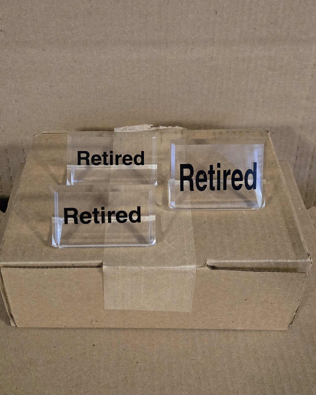 Plastic Retired Store Display Signs Lot of 3