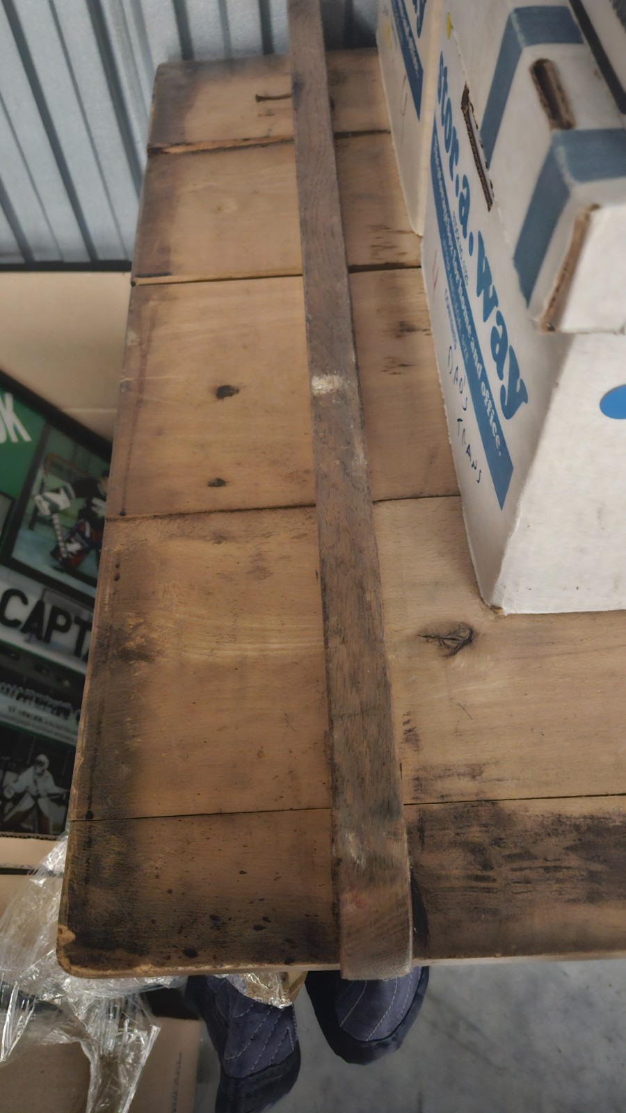 Late 1800s antique wood store counter