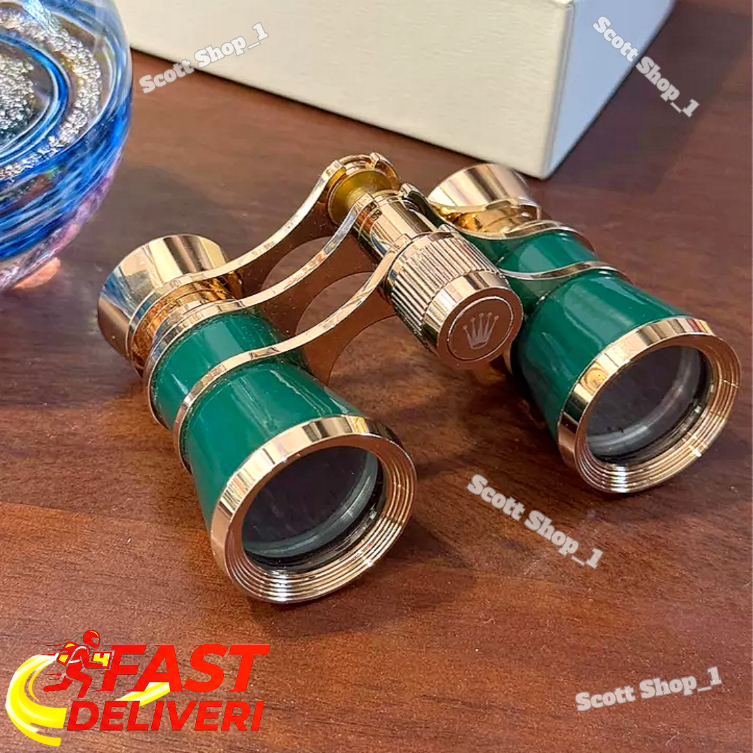 Rolex Green Gold Opera Binoculars Executive Desk Display Collectible