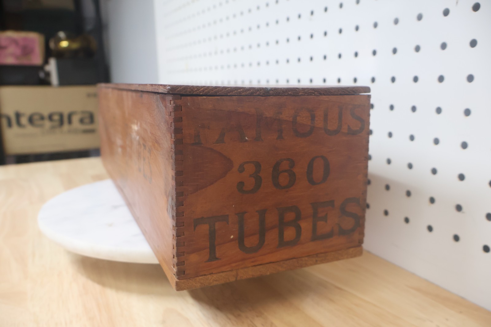 Antique Original John Mueller Licorice 17″ Long Wooden Advertising Candy Crate