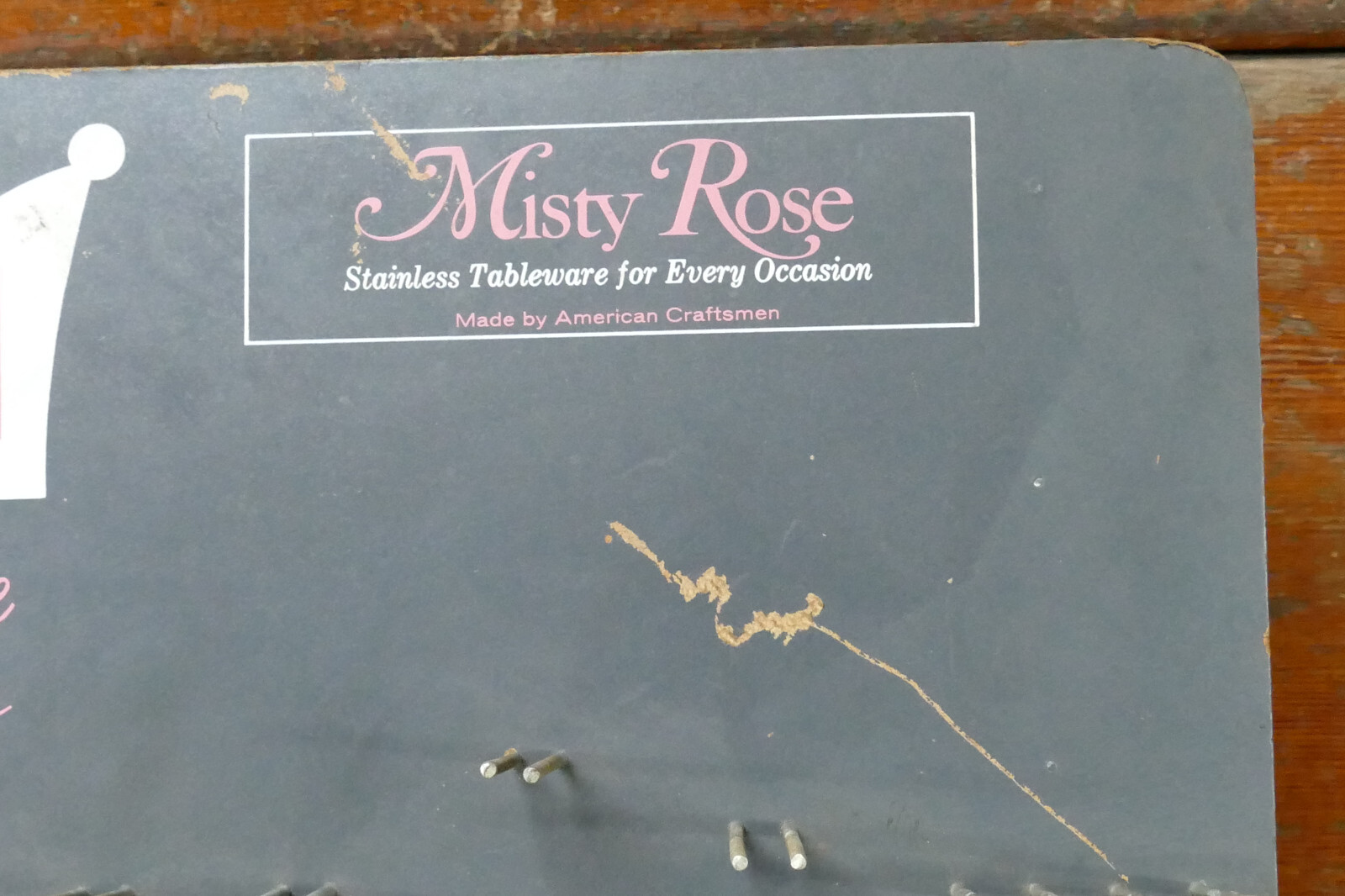 Vintage Misty Rose Stainless Silverware Countertop Store Display Advertising