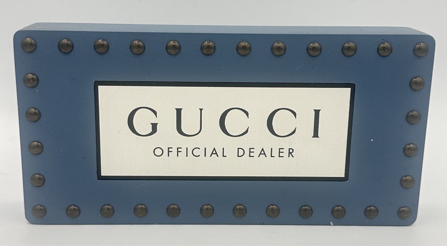 GUCCI Official Dealer Studded Store Display Sign Plaque 7.5” x 3.75” x 1.25”