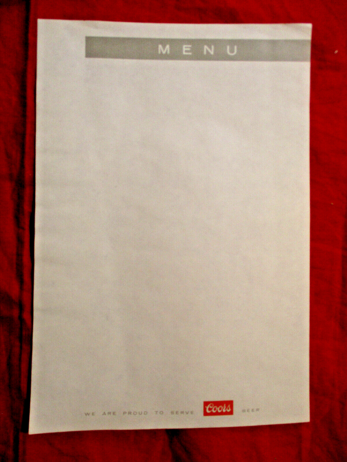 Lot of 34 Vintage Coors Beer Menu Sheets “We Take in Serving Coors”