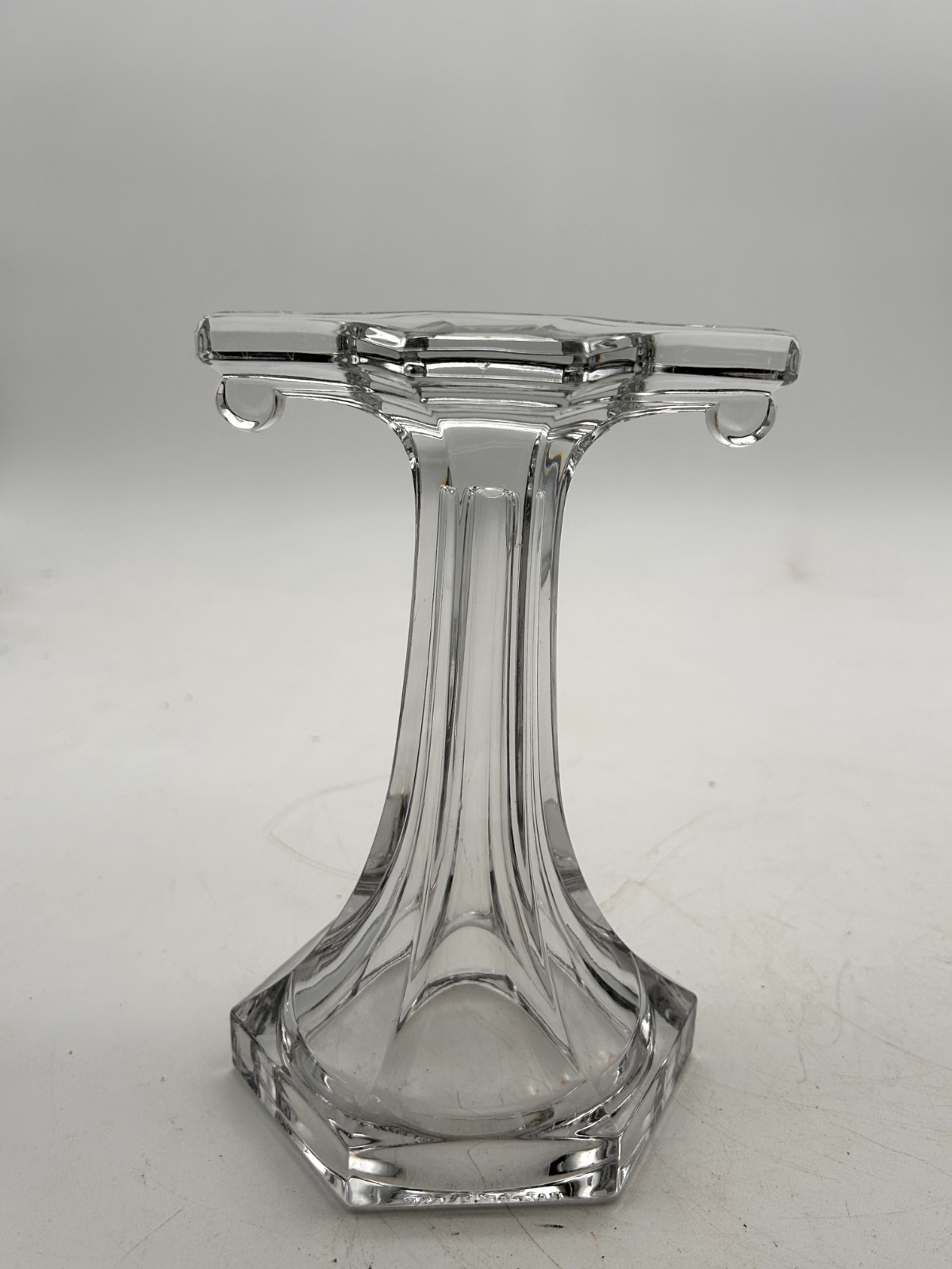 Pair of Manganese Clear Glass Shelf Supports/ Display Stand Glows