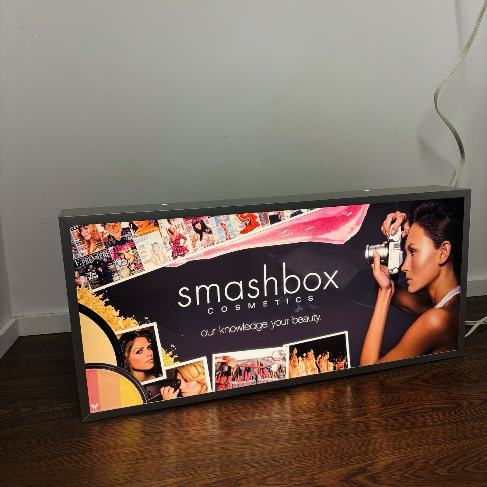 Smashbox Cosmetics RARE Light Up Commercial Display Sign Advertisement – Rare!