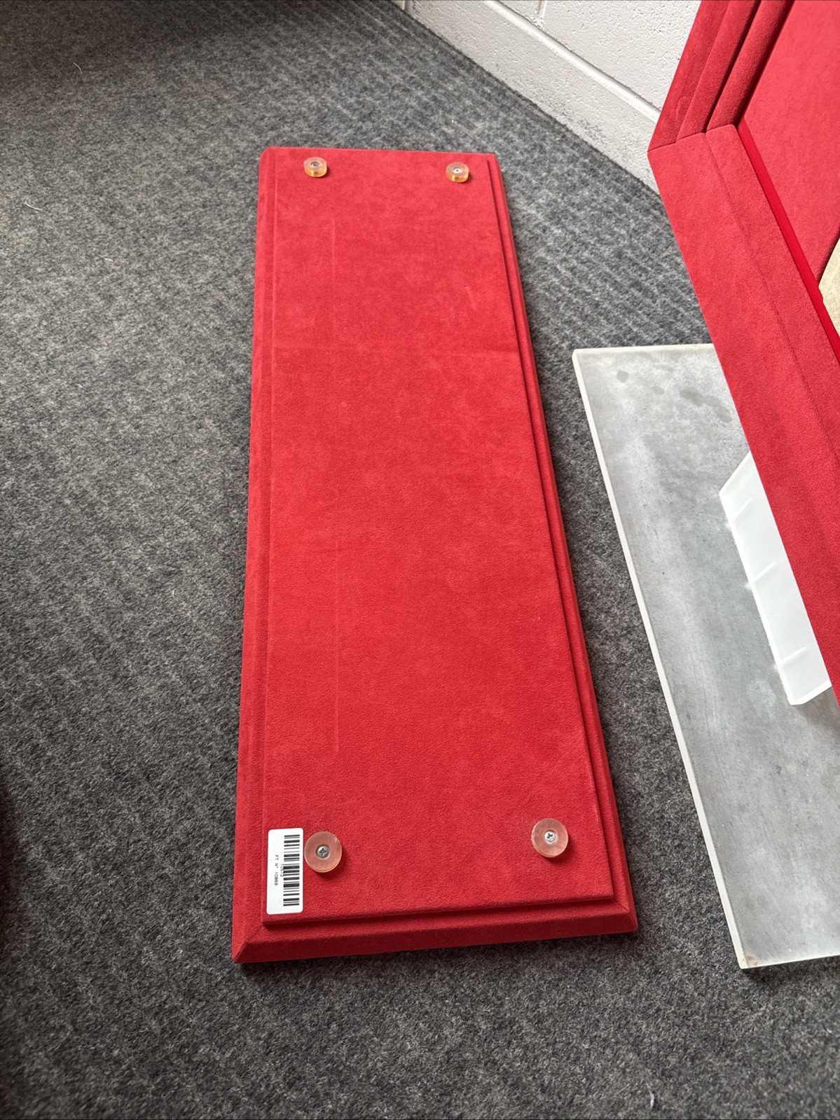 Original Rolex Dealer Display Set Red Velvet Floral Sign w/ Base 26.5” x 20.5”