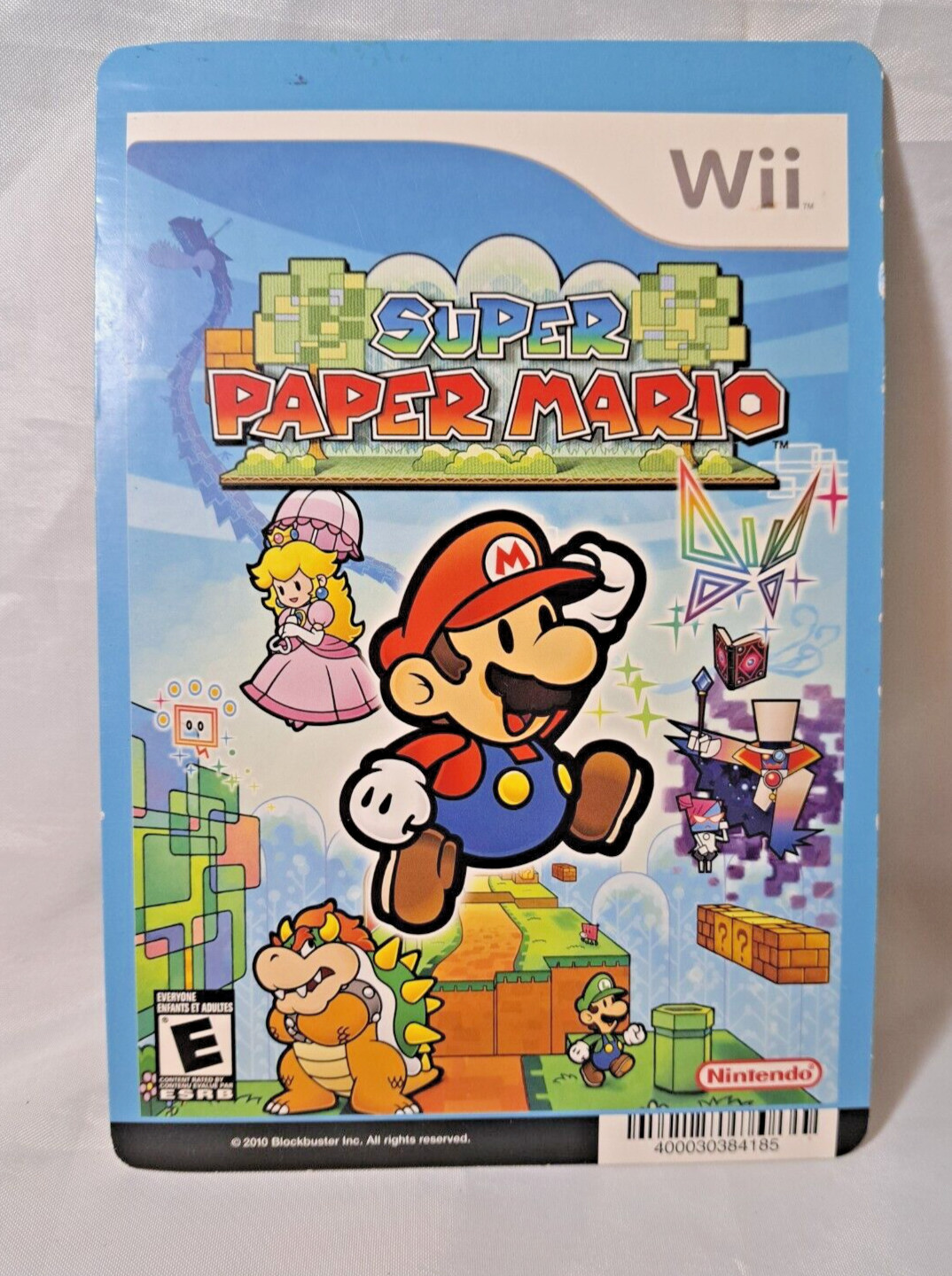 NINTENDO WII; Super Paper Mario BLOCKBUSTER VIDEO BACKER CARD -NO GAME