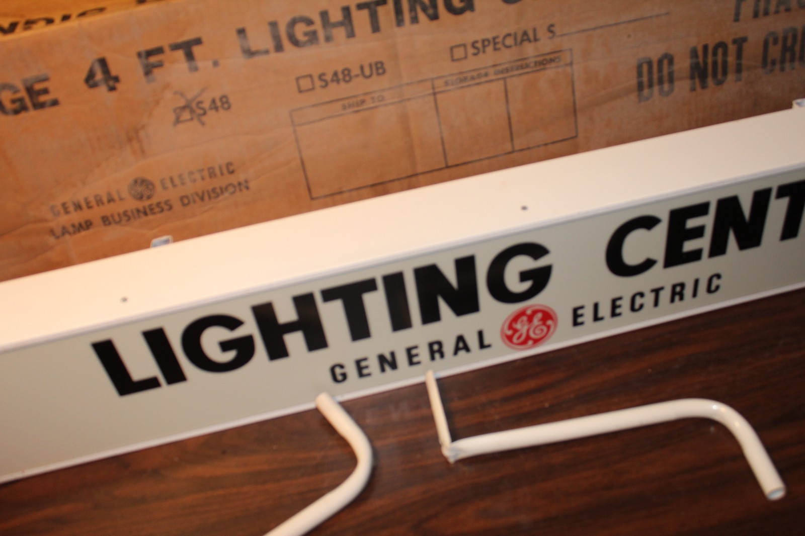 Vintage NOS 4 Ft. GE Lighting Center Sign General Electric Store Unlighted