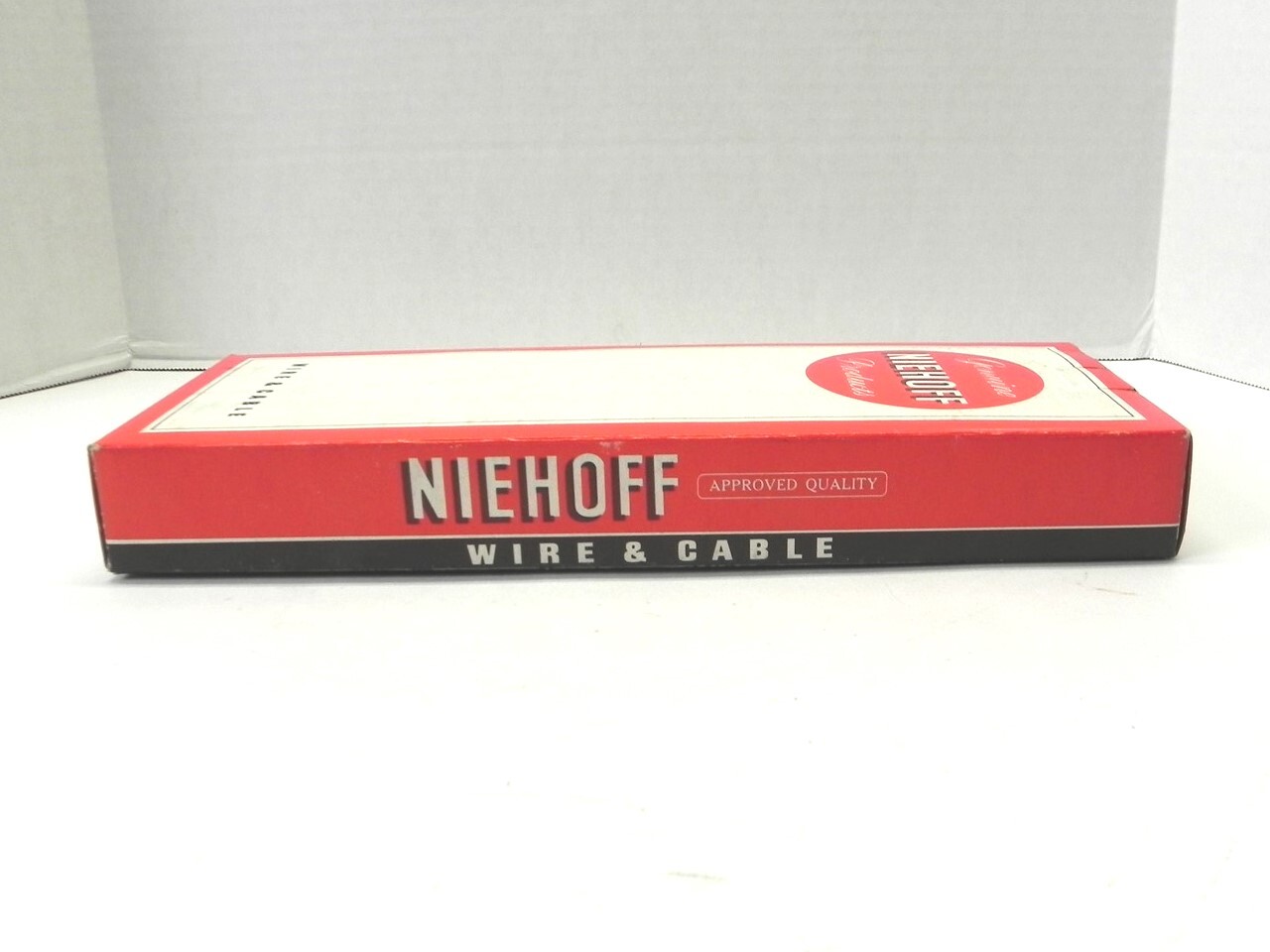 VINTAGE NIEHOFF WIRE & CABLE DISPLAY BOX *BOX ONLY #N16 NEW UNUSED 12×4.25×1.25″