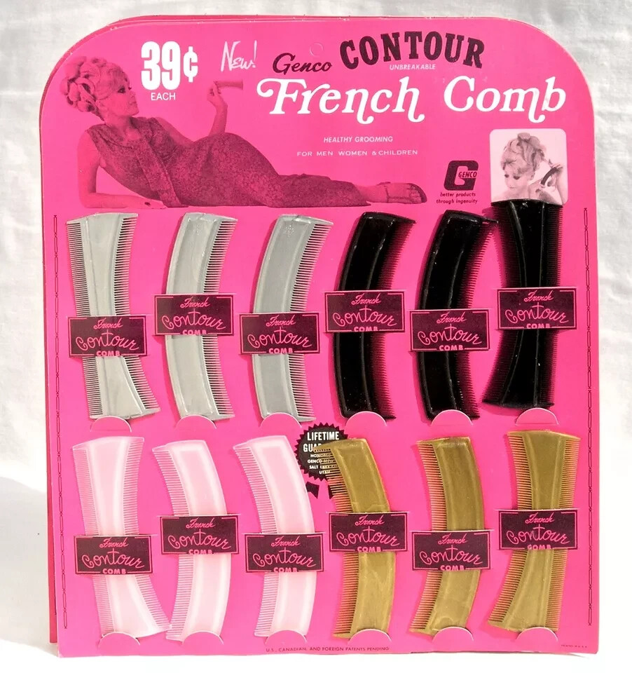 1960s Vintage Store Display Beauty Salon Genco Contour French Hair Comb