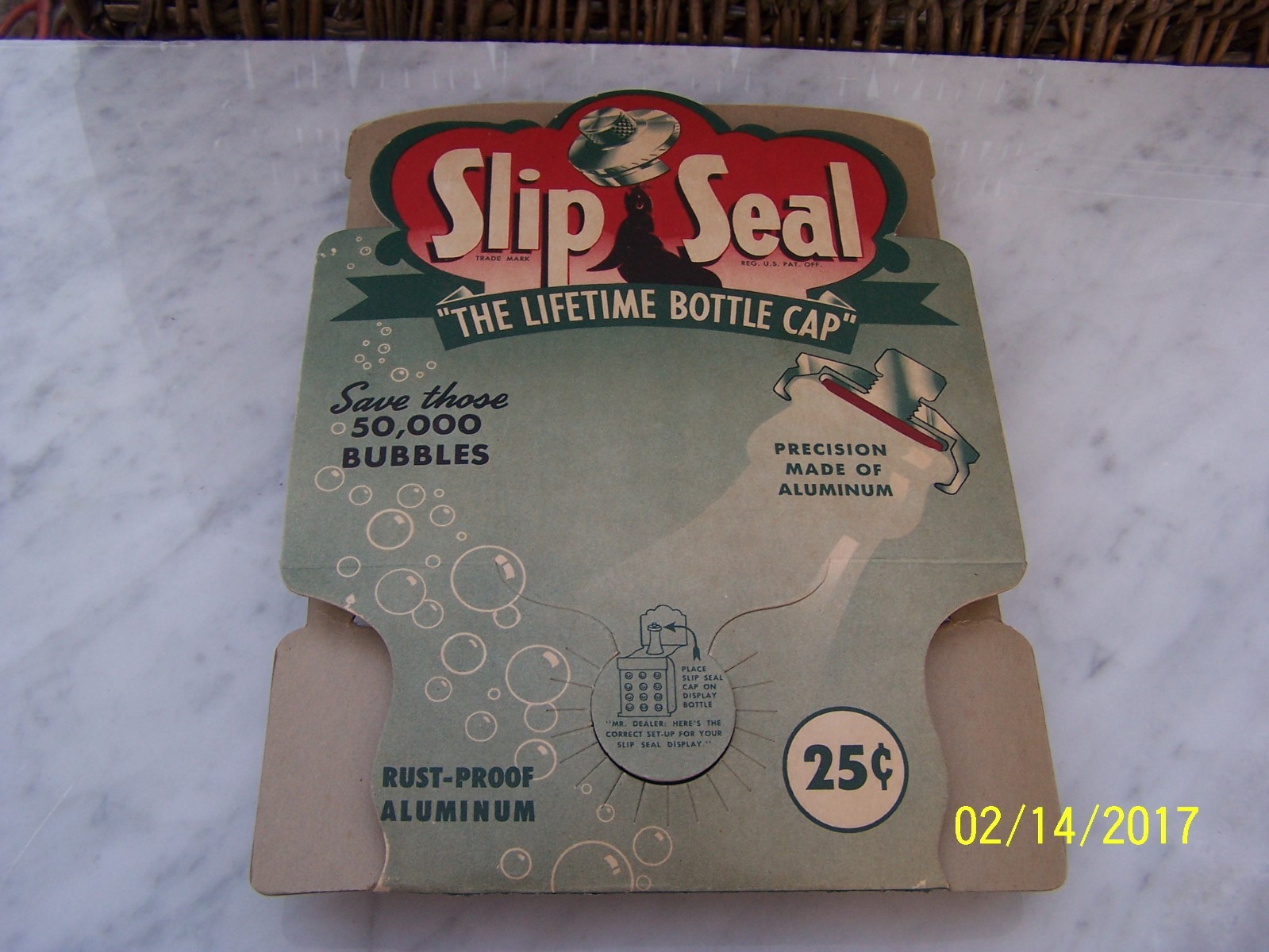 Vintage Slip-Seal Aluminum Screw Down Advertising Store Sign Display U.S.A.