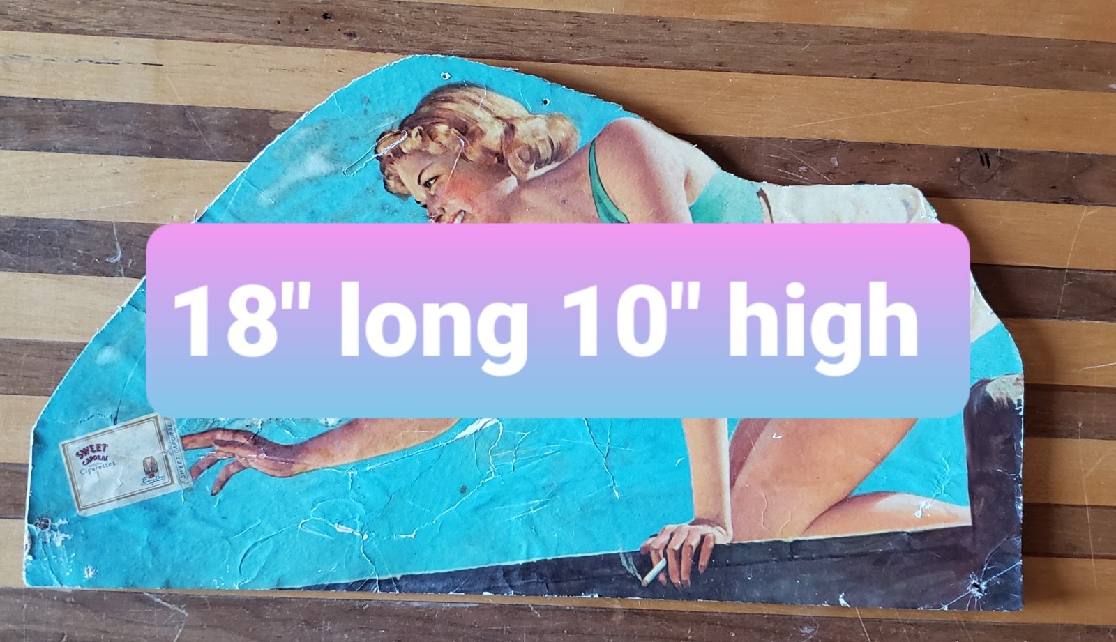 Sweet Caporal Cigarette Pin up Girl Cardboard Display Topper Advertisement READ