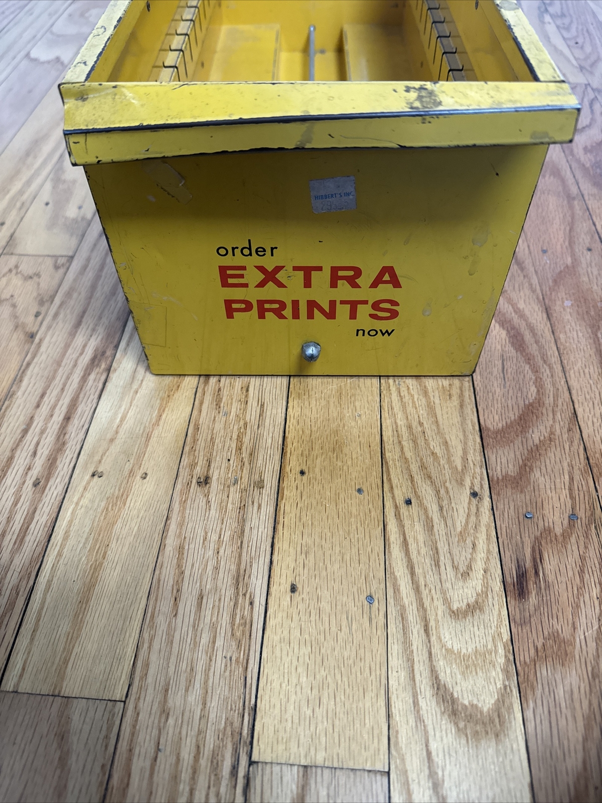 Vtg 70s Kodak Photo Film Print Metal Countertop Display Bin Drawer Sign Storage