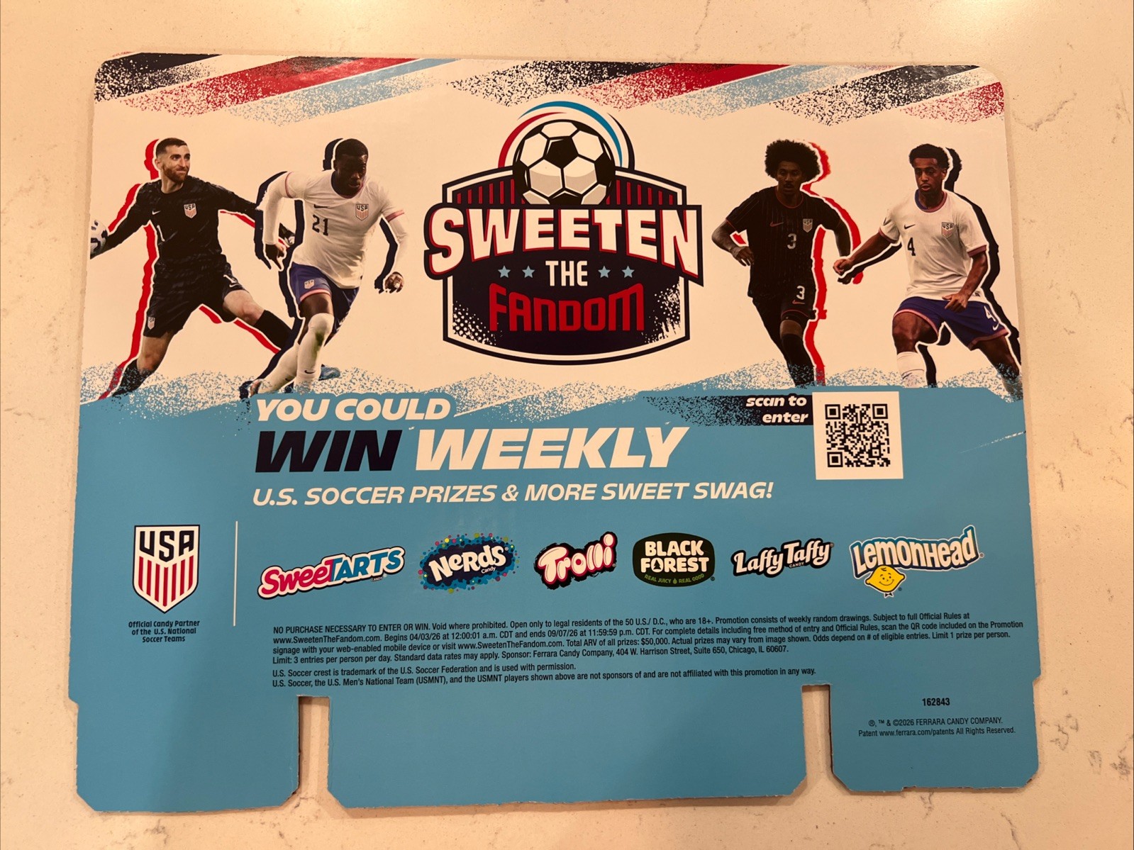 Ferrara Candy FIFA World Cup 2026 Store Display Topper Adams Turner USA Soccer