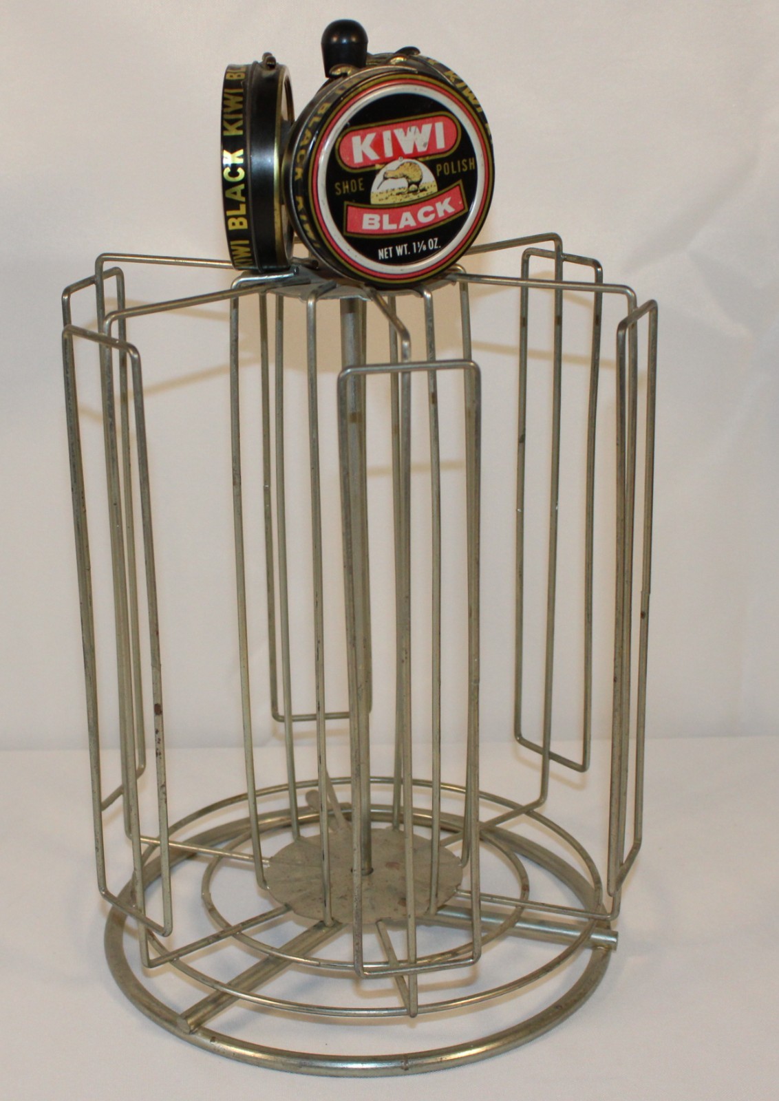 Vintage Metal Kiwi Boot Polish Holder Spinning Store Display Rack Advertising