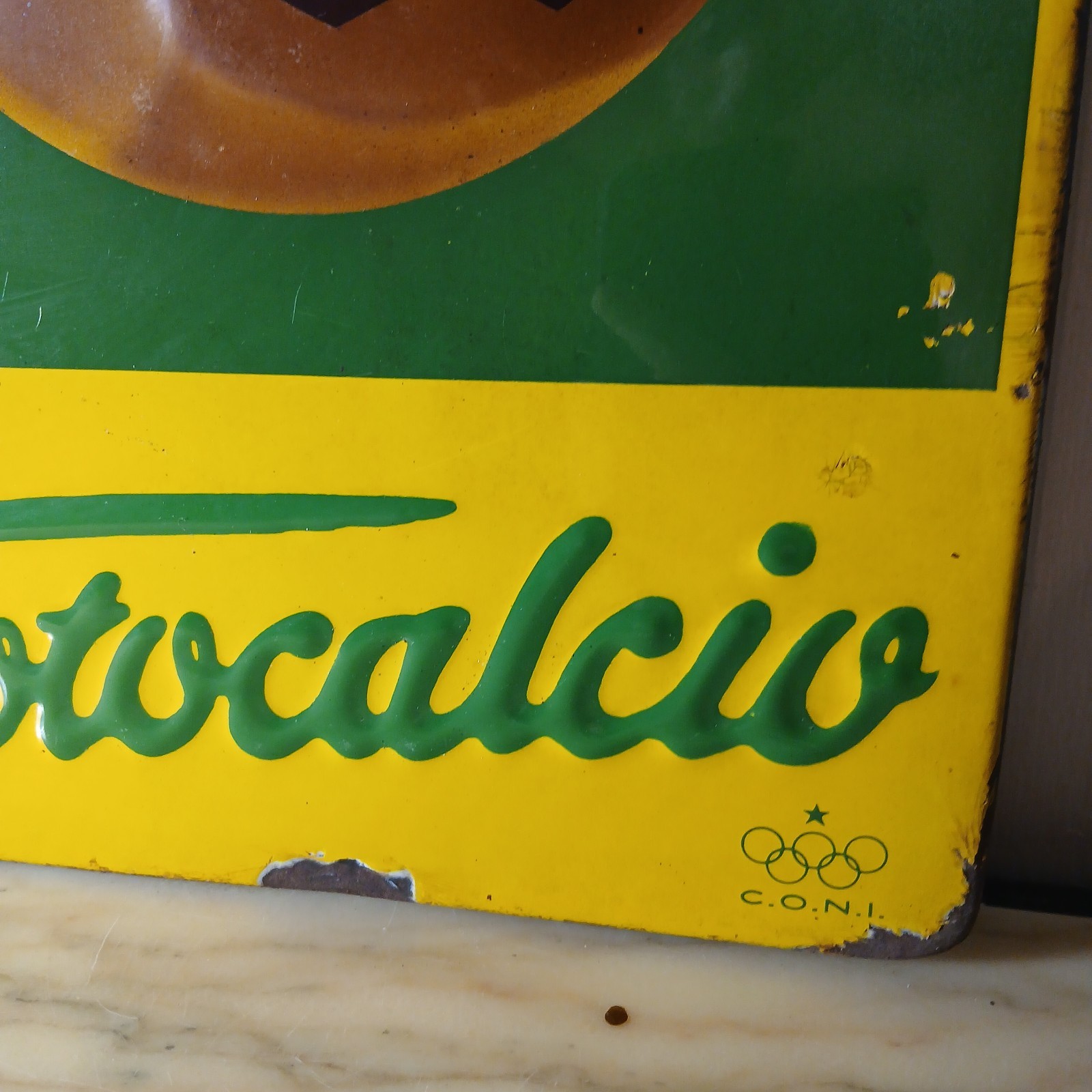 Totocalcio Enamel Table Sign