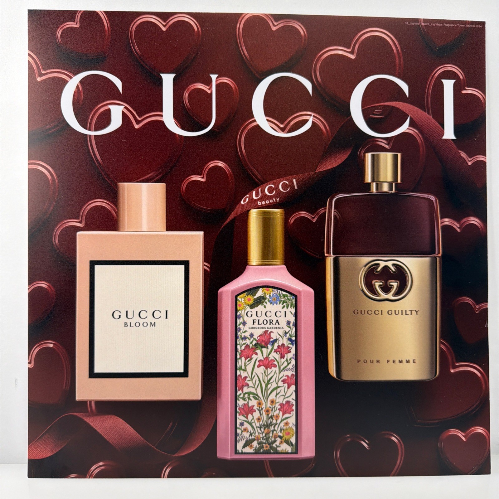 Gucci Backlit Lightbox Display Insert 13.25” Retail Fragrance Tower Panel