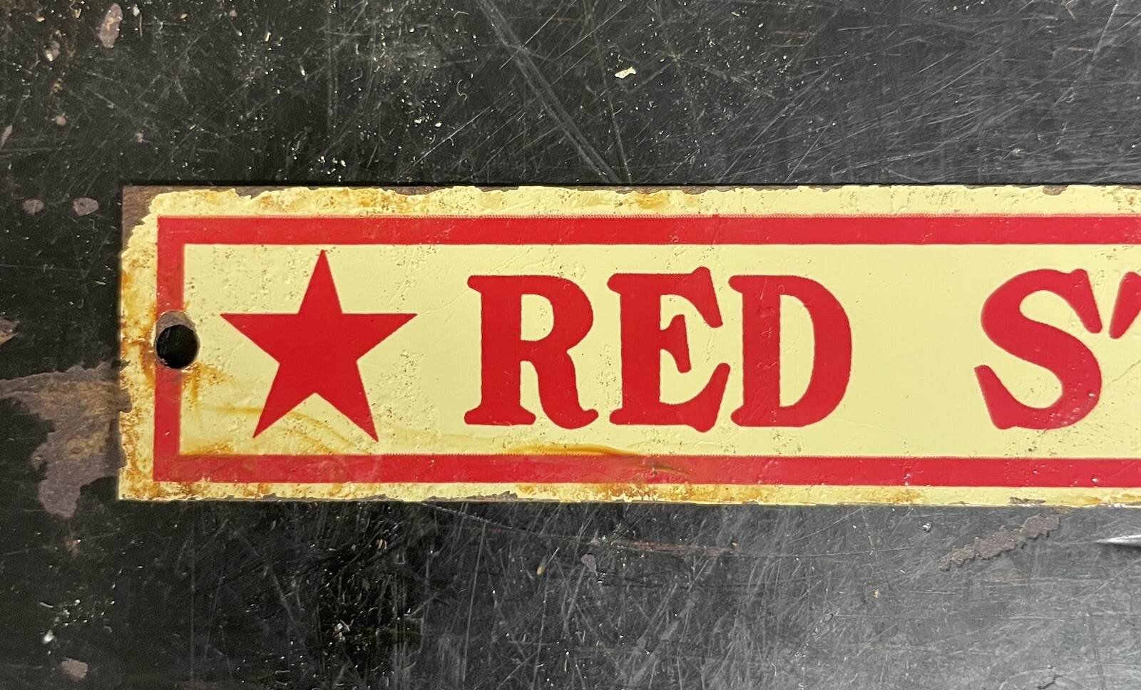 Early Vintage 5 C Red Star Cough Drops Advertising Drug Store Display Rack Sign