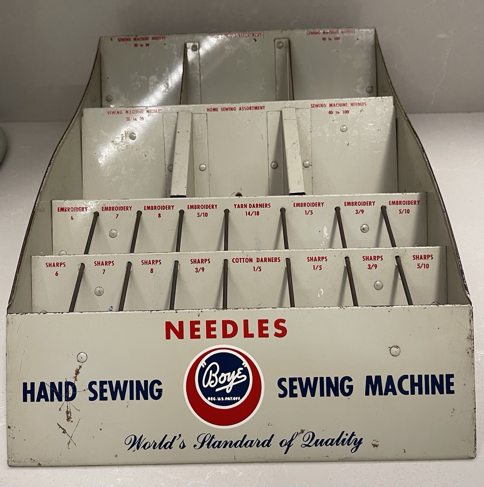 Vintage Boye Needle Company Metal Cabinet Display For Store Can Be Hung