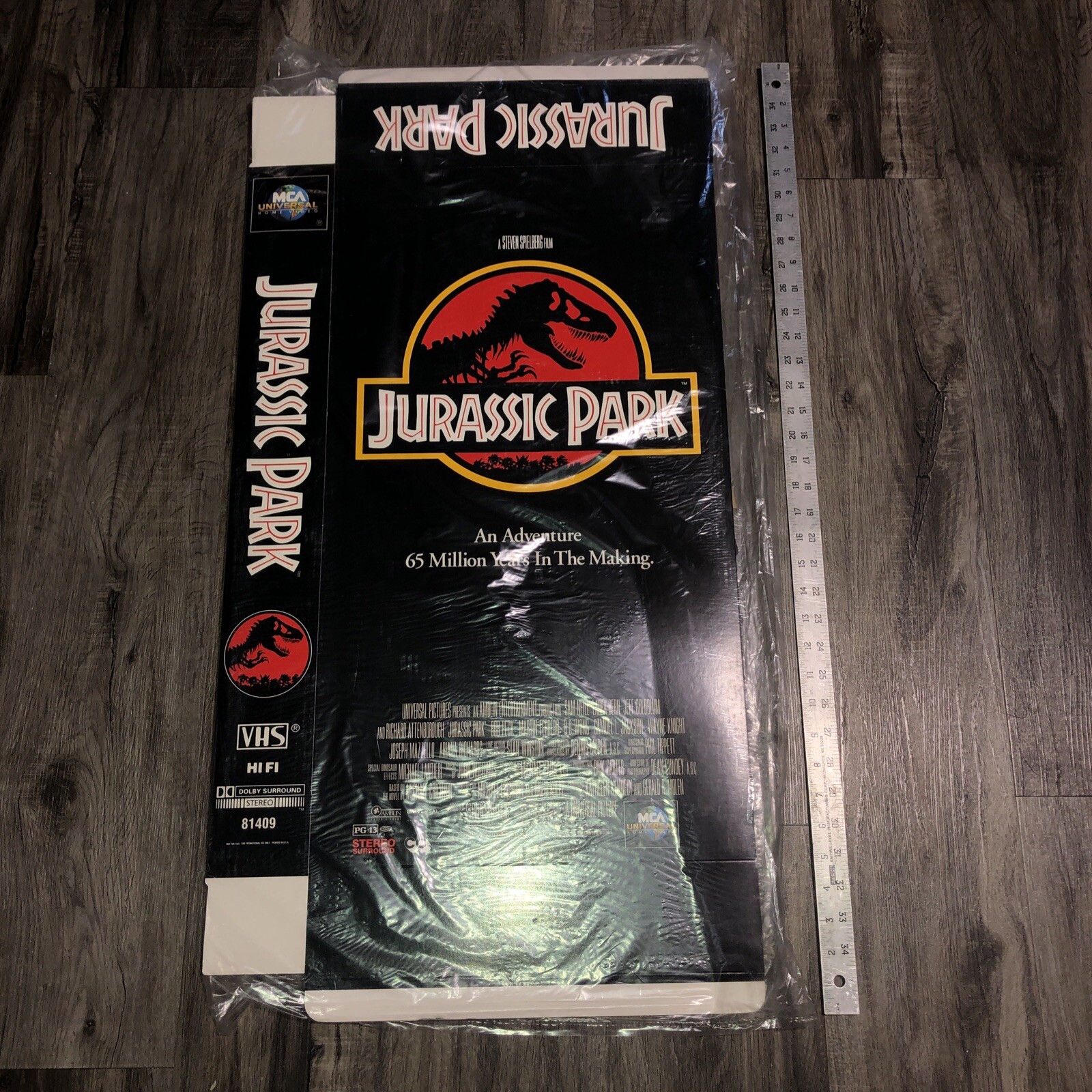Jurassic Park Hanging Display GIANT VHS Cover Box 1994 Blockbuster NOS Standee