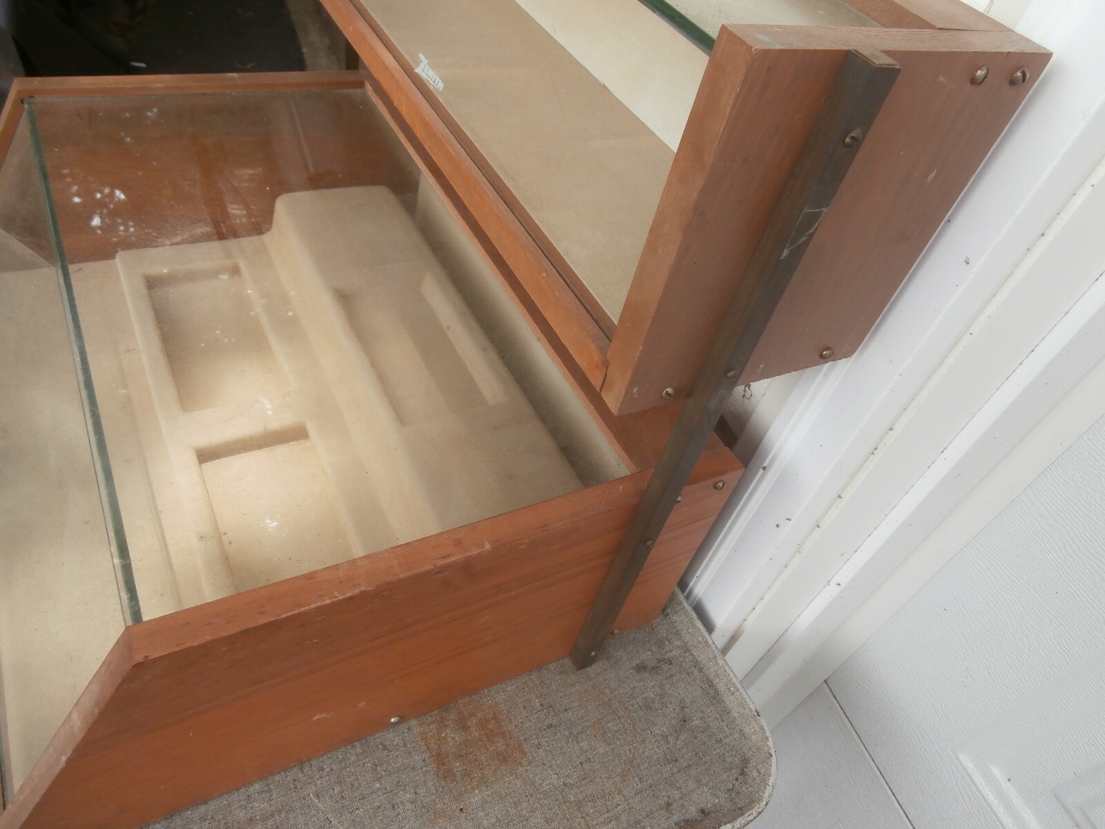 Vintage Zenith Store Wooden w/ Glass Display Cabinet Case Showcase 1960’s 70’s