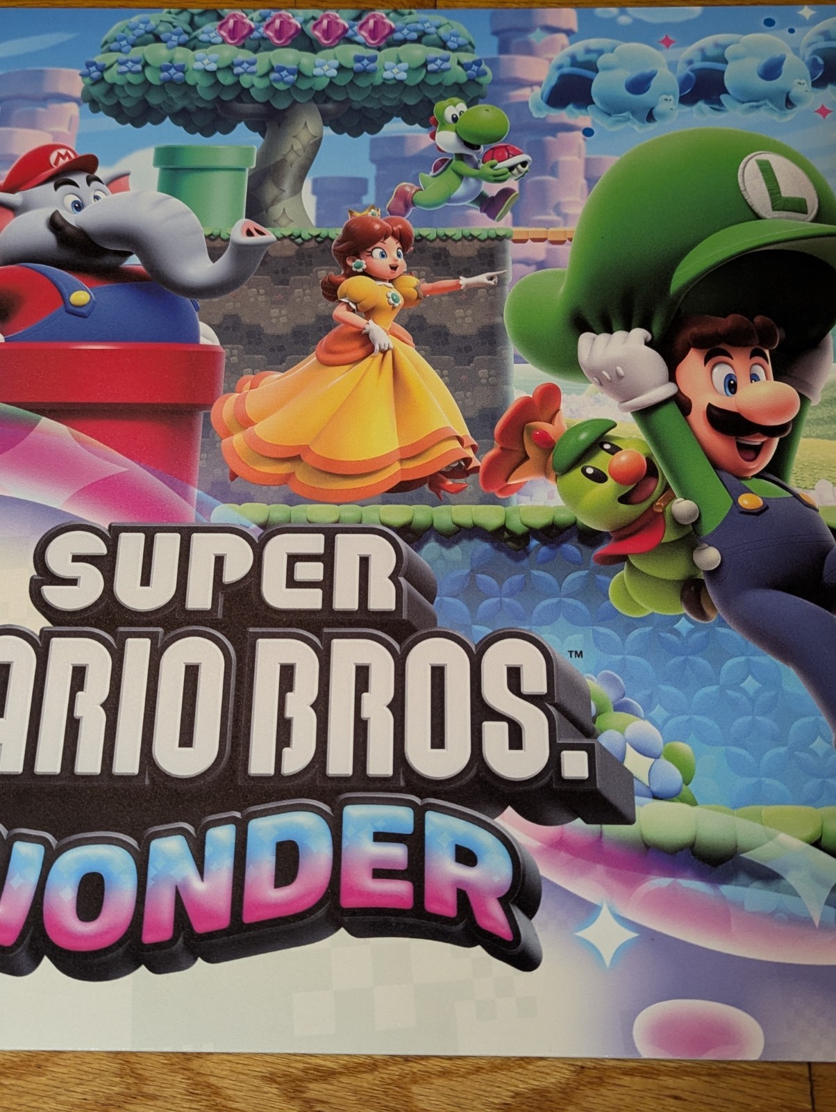 Super Mario Bros Wonder & Pikmin 4 GameStop Nintendo Switch Display Sign Set