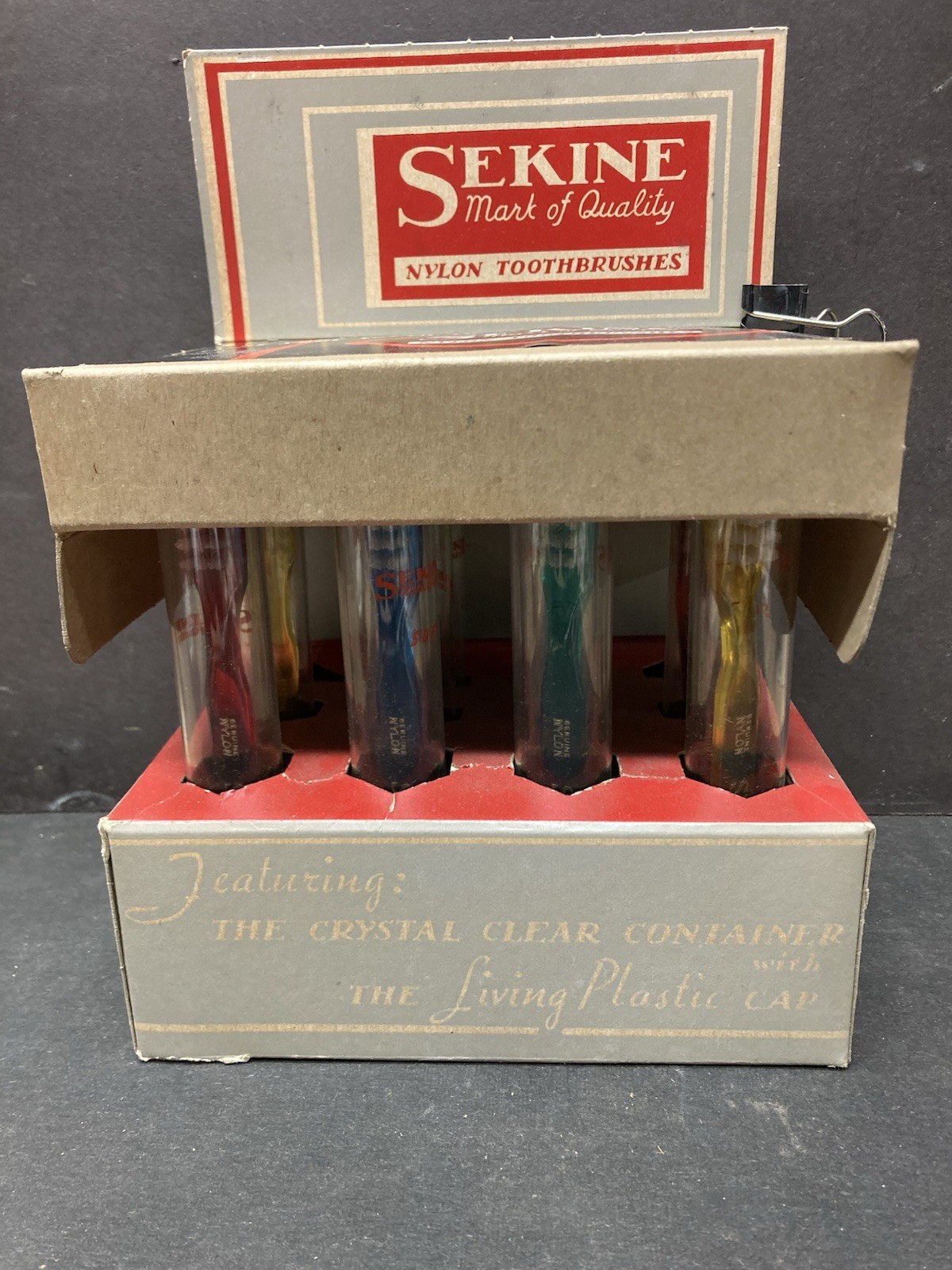 Vintage Toothbrush Store Advertising Display w/Brushes REDUCED 30%