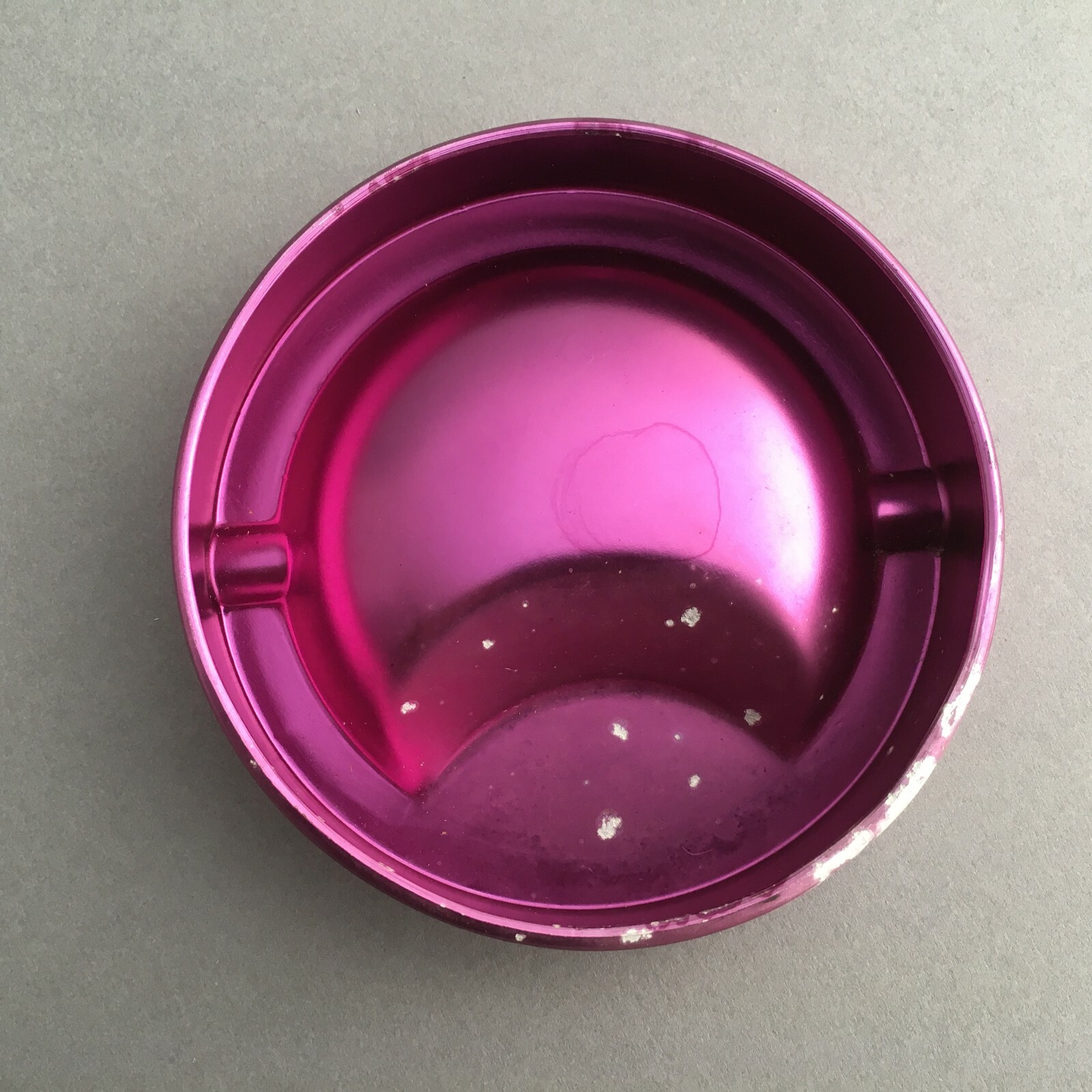 S.PELLEGRINO LEMONADE BITTER ORANGE ASHTRAY ALUMINUM ANODIZED PURPLE ’70