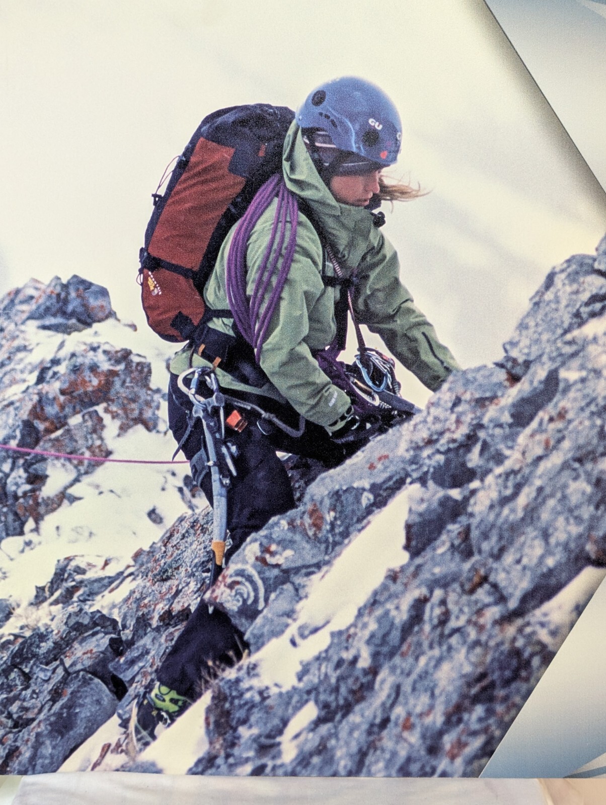 Mountain Hardwear Advertising Placard 26×18 Hard Plexiglass Plastic Mountaineer