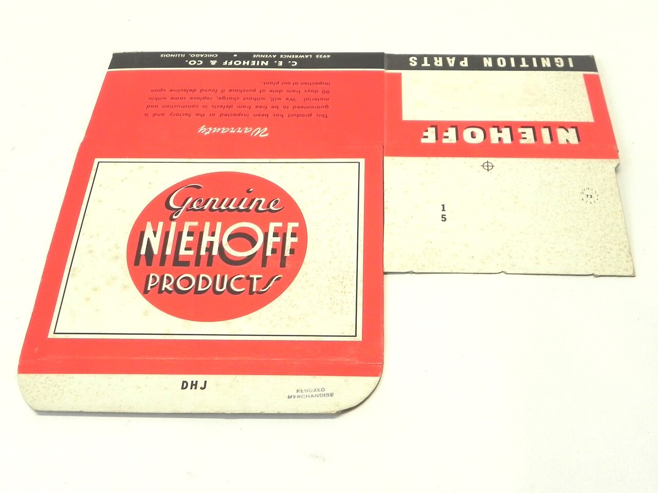 VINTAGE NIEHOFF IGNITION PARTS DISPLAY BOX *BOX ONLY* #DHJ NEW UNUSED
