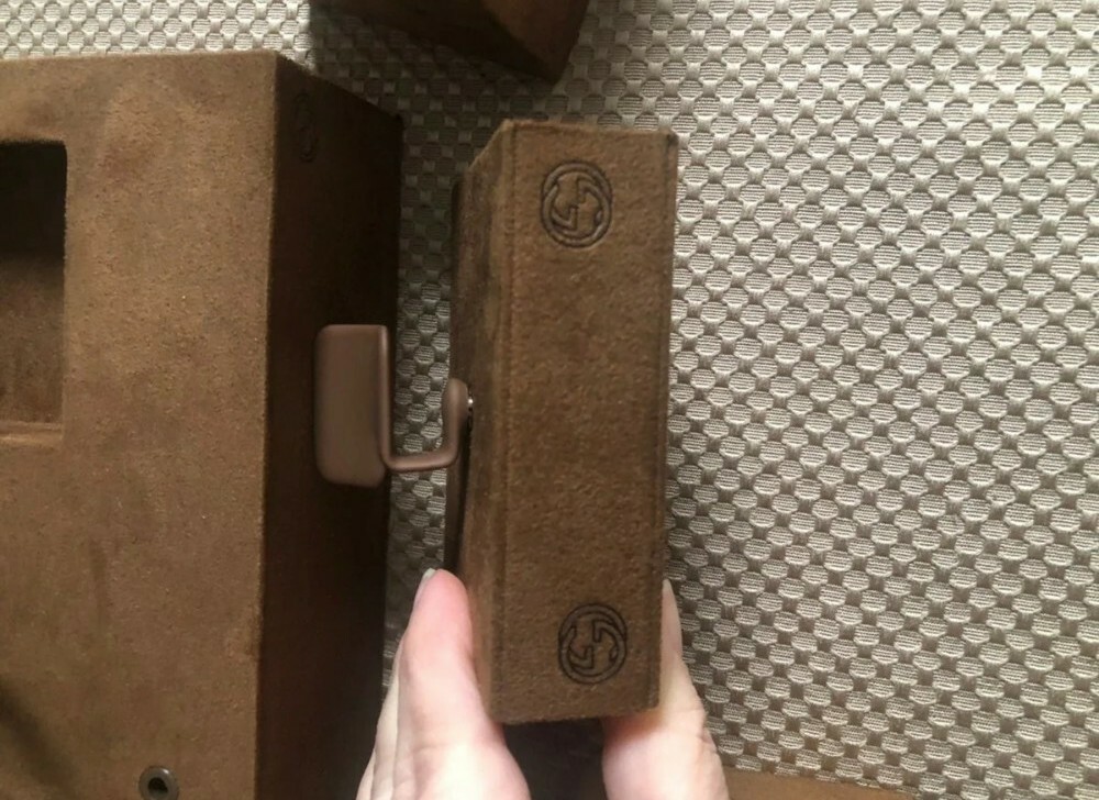 GUCCI GG – RARE SUEDE DISPLAY BOX SET W/ LOGO FOR JEWELRY/WATCHES AUTHENTIC!