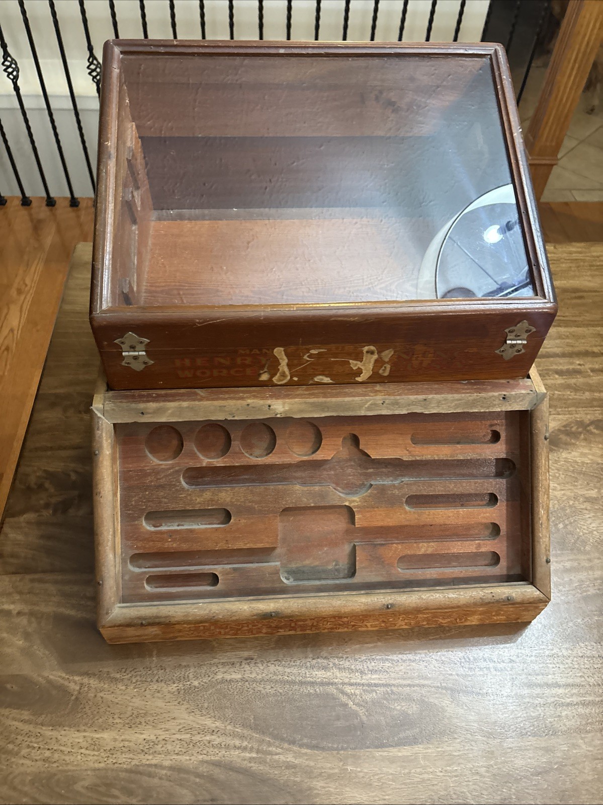 Antique Henry Hanson Co. Tap & Die – Display Case/Box -Store Display With Base
