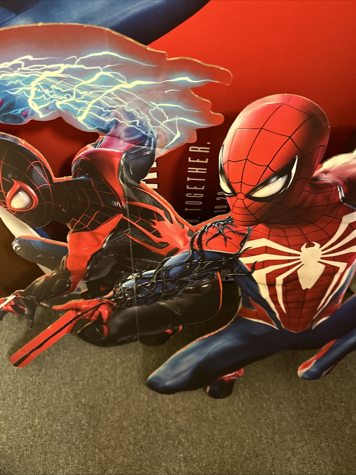 Spiderman 2 PS5 Release GameStop Promotional 3D Hanging Sign Poster Display