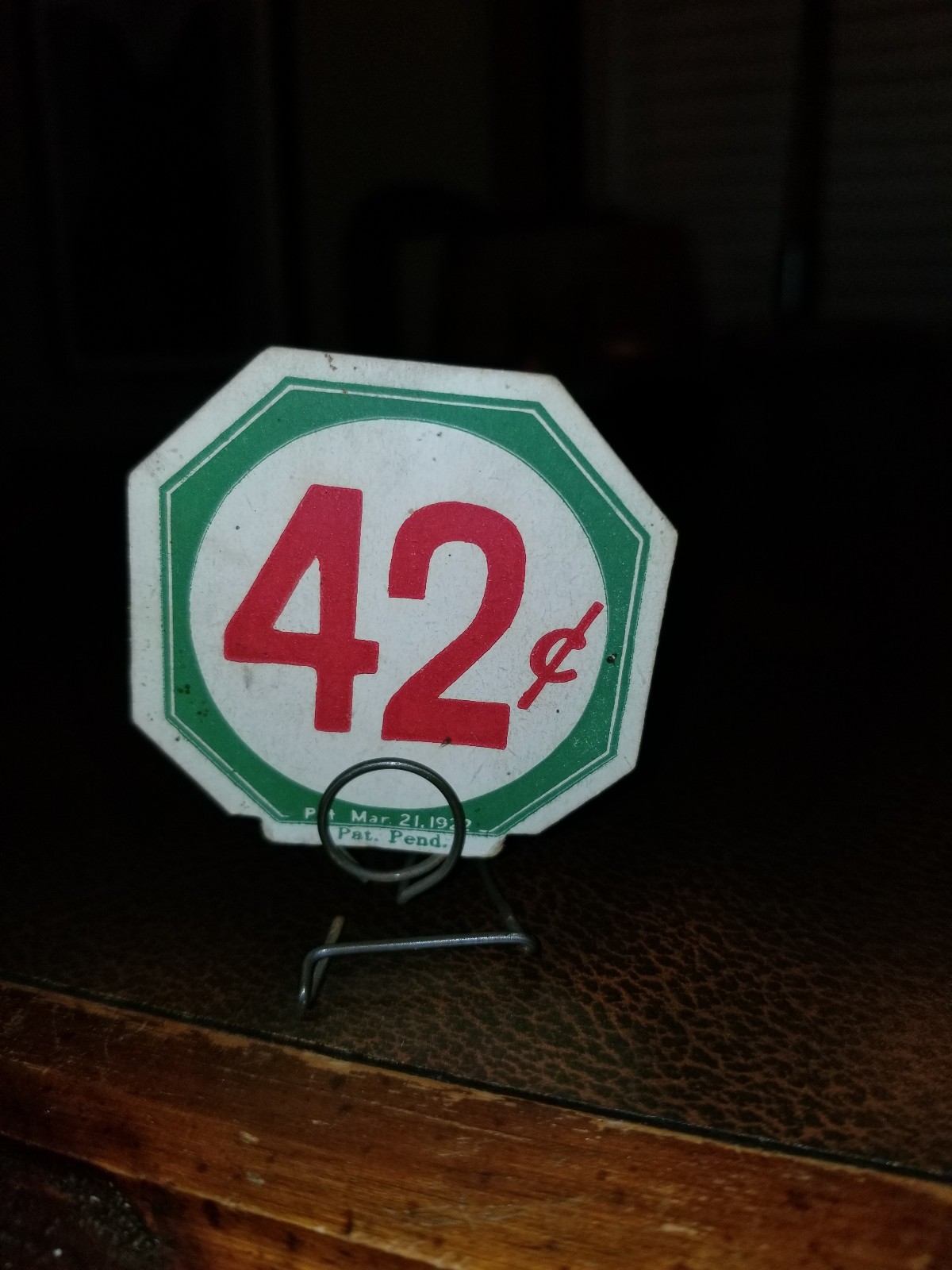 Vintage Dated 1922 Country Store Sign Octagon Shape 2″ wide 42c