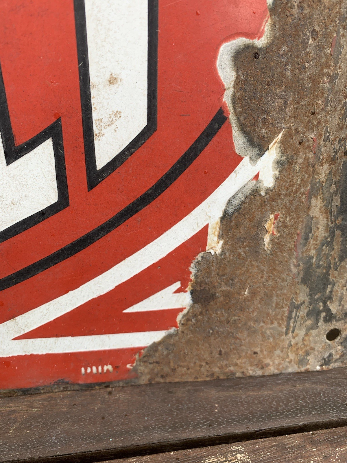 ANTIQUE RENAULT DOUBLE SIDED OIL ENAMEL PLATE