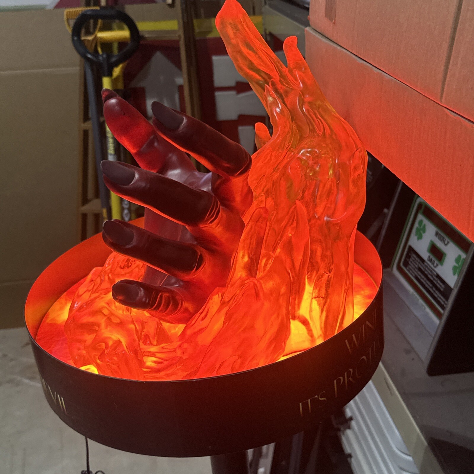 DEVILS HAND WINE LIGHT UP LED DISPLAY “WINE SO SPECIAL PROTECTED BY THE DEVIL”