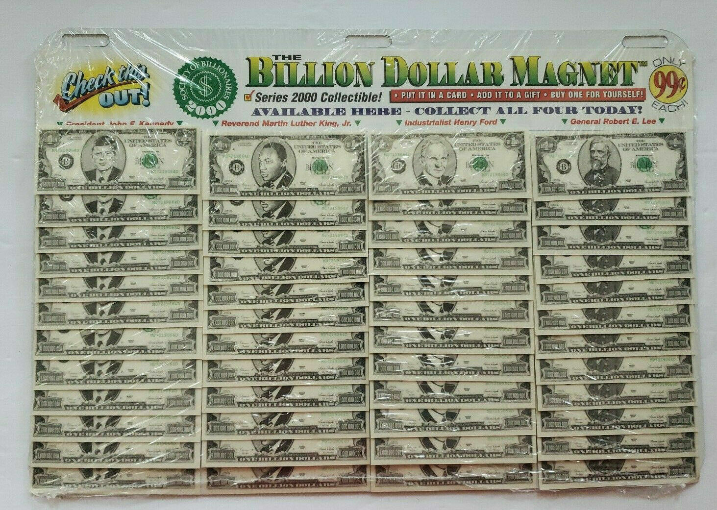 The Billion Dollar Magnet Store Display with Kennedy / MLK / Ford /Lee New U106