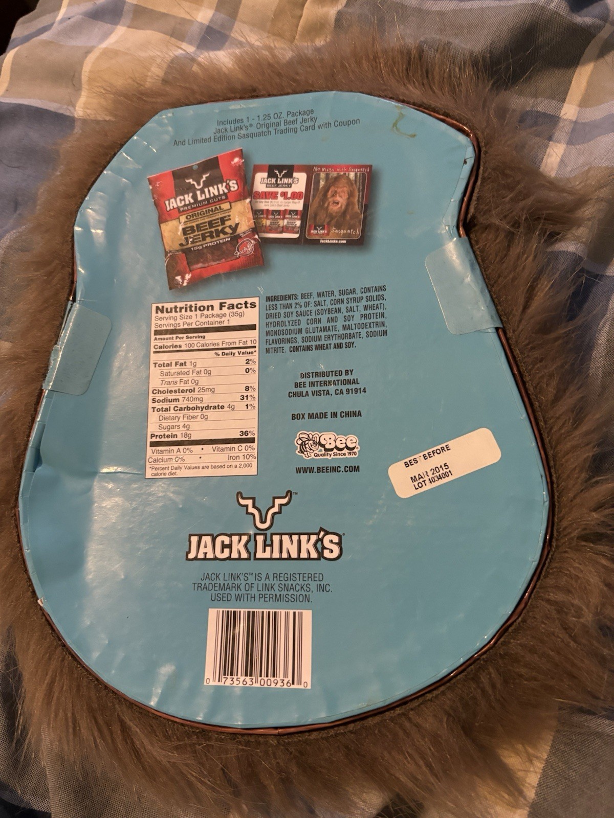 JACK LINK’S BEEF JERKY Bigfoot SASQUATCH TRADING CARD Easter Mens Gift Yeti Fur