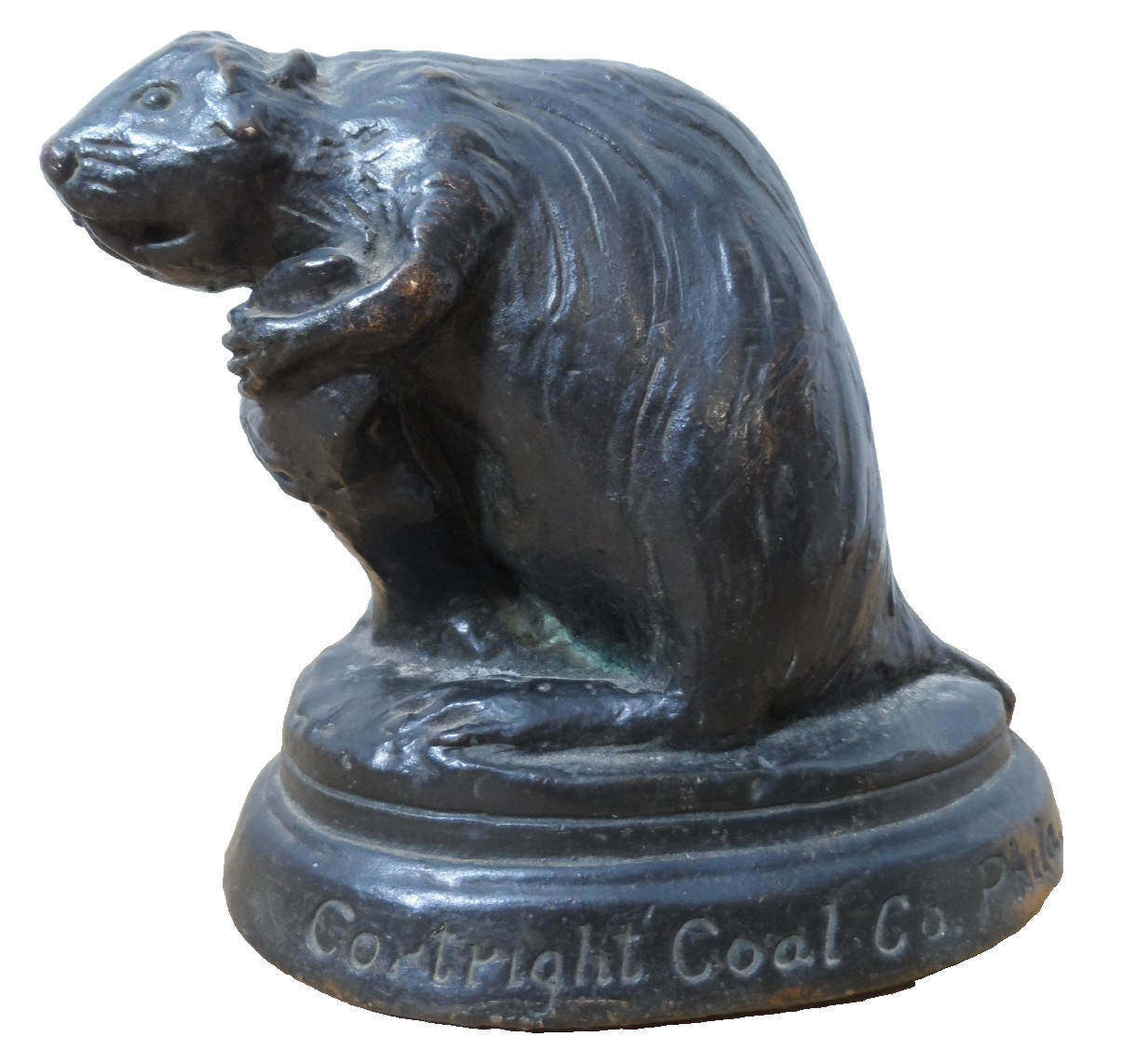 BEAVER COAL Original Old Bronze Clad Advertising Statue Store Display Sign Phila
