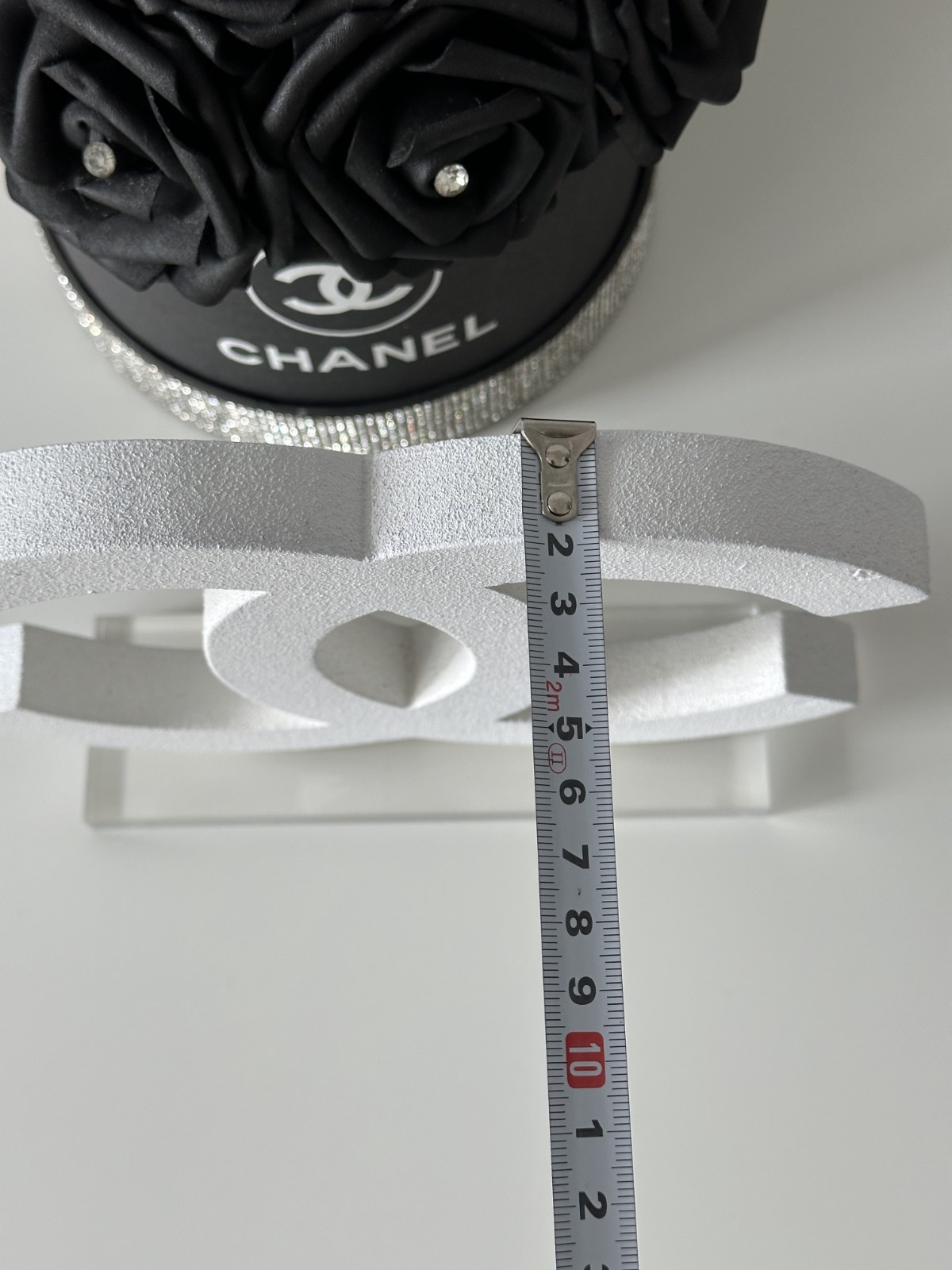 Chanel Logo White Store Display CoCo Mark Logo New Wooden