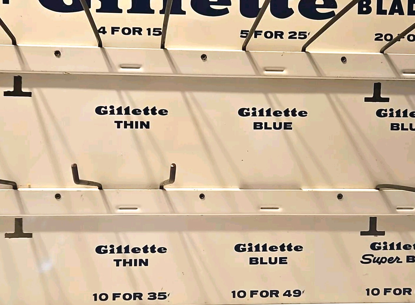 Vtg Collectible Razor Blades 2-Sided Metal Store Sign Display Rack Advertising