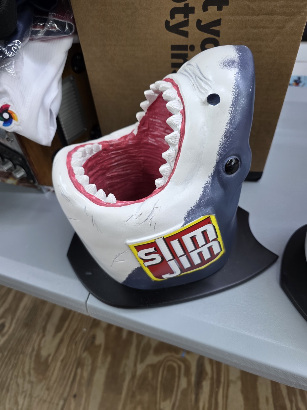 SLIM JIM Promotional Jaws Great White Shark Head Wall Mount Display Two Of Them