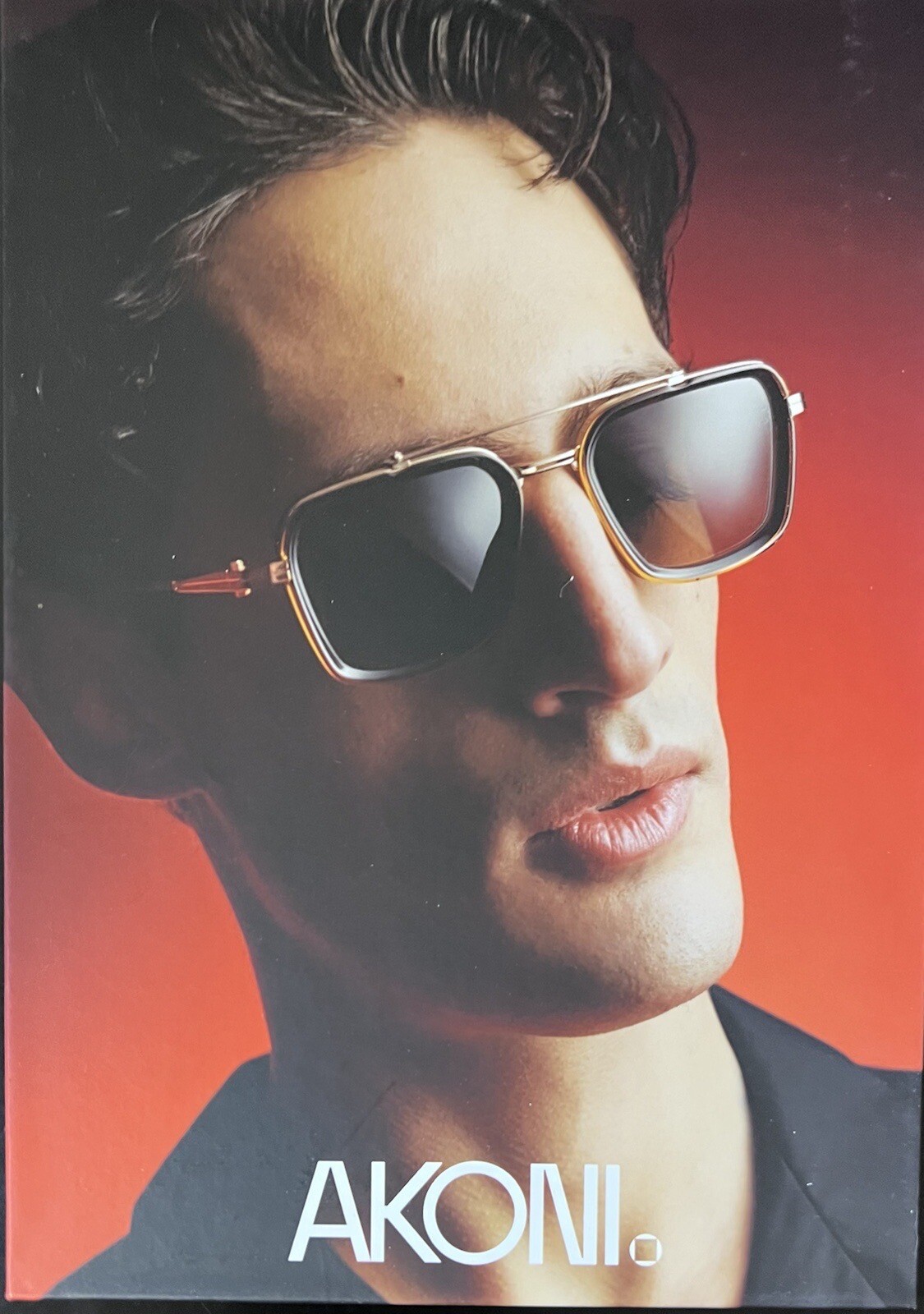 Akoni Eyewear In-Store CounterCard Logo & Model Branded 8.5 x 11 3/4 Inches-New