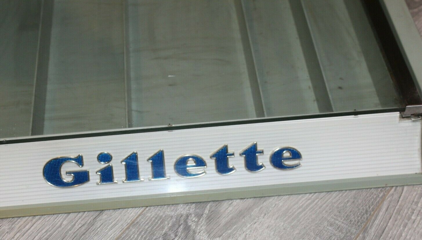 Vintage GILLETTE Razor Advertising Case Showcase Store Display 1950’s